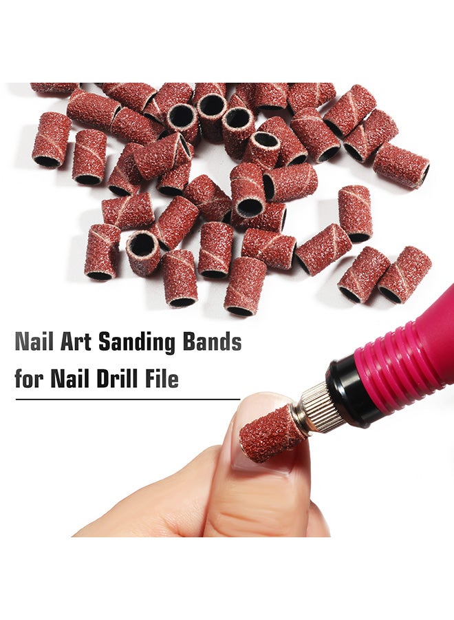 100-Piece Nail Sanding Ring Nail Art Brown - Image 2