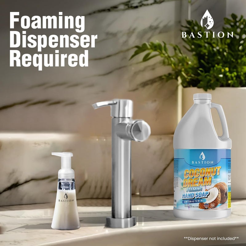 Bastion Antibacterial Foaming Hand Soap - Coconut Dream Hand Wash - Bulk 1/2 Gallon (64 oz) Refill Jug. Coconut Dream Scented. Non-toxic. Made in the USA.(Foaming Dispenser Required) - Image 3