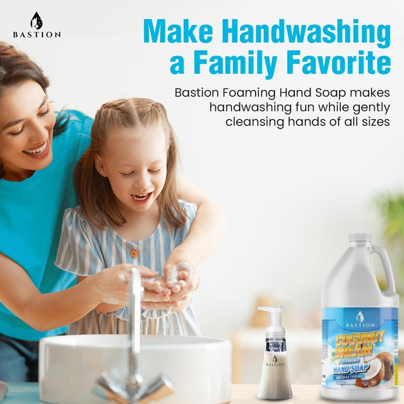 Bastion Antibacterial Foaming Hand Soap - Coconut Dream Hand Wash - Bulk 1/2 Gallon (64 oz) Refill Jug. Coconut Dream Scented. Non-toxic. Made in the USA.(Foaming Dispenser Required) - Image 2