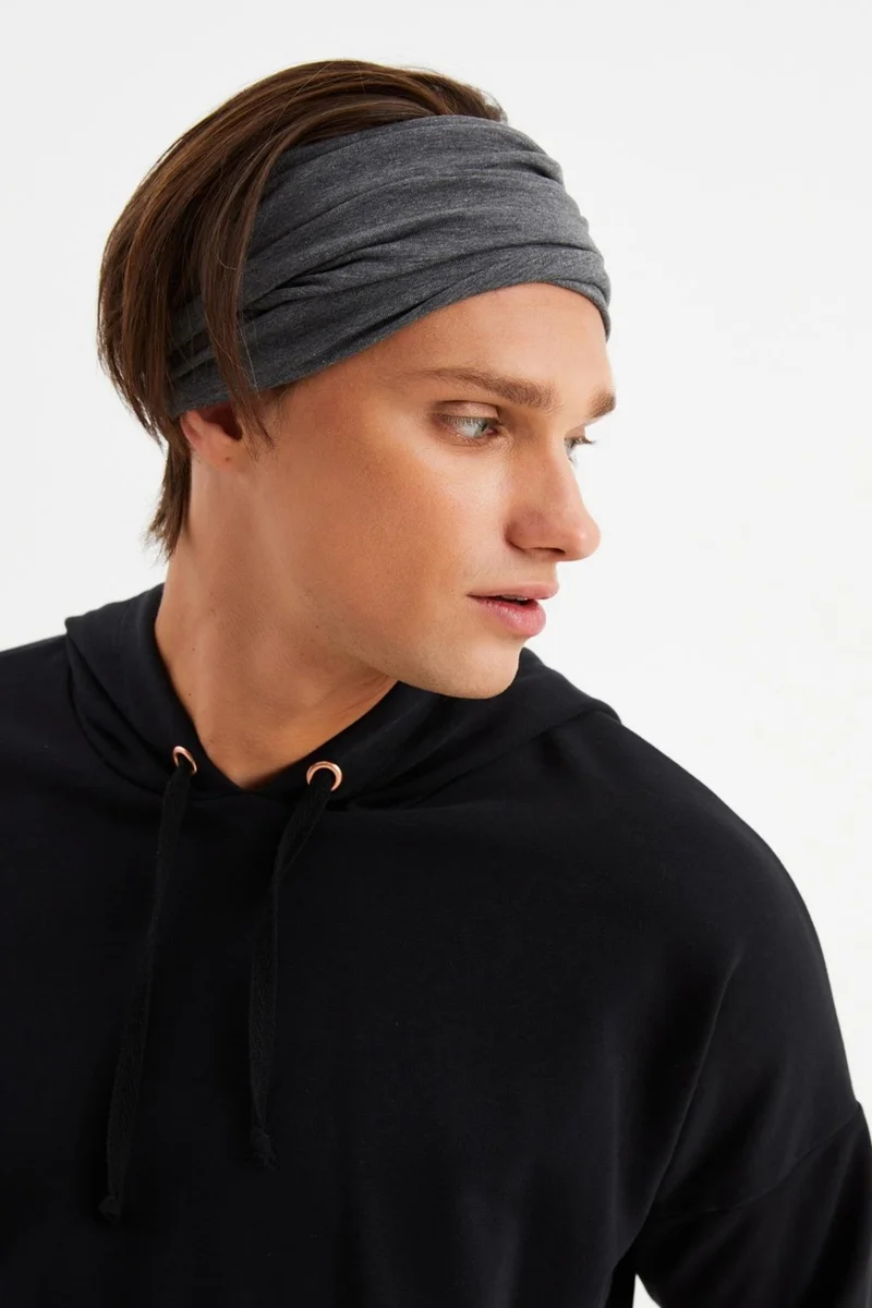 بوتيكجيز Smoked Men's 4-function Protective Cotton, Flexible, Anti-Sweat, Bandana, Neck Collar, Buff, Mask