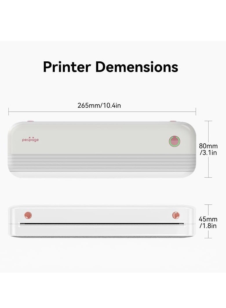 بيري بيدج بيريبيج طابعة حرارية صغيرة انيقة P40، حروف امريكية 8.25 انش × 11.7 انش، بلوتوث محمول ولاسلكي، لا تحتاج الى حبر، متوافقة مع اندرويد واي او اس، للوثائق والوشوم والصور، ابيض - Image 2