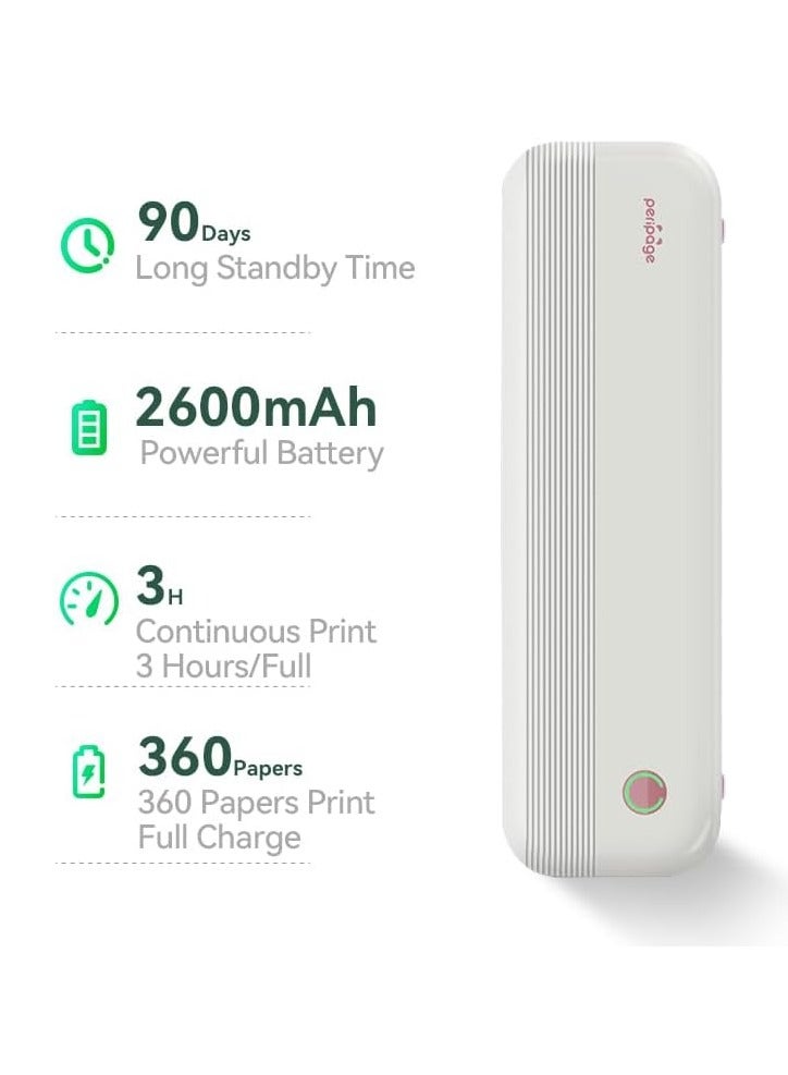 بيري بيدج بيريبيج طابعة حرارية صغيرة انيقة P40، حروف امريكية 8.25 انش × 11.7 انش، بلوتوث محمول ولاسلكي، لا تحتاج الى حبر، متوافقة مع اندرويد واي او اس، للوثائق والوشوم والصور، ابيض - Image 5