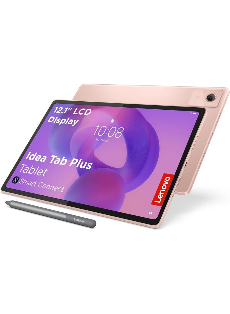 Lenovo Idea Tab Plus Tablet | 12.1 Inch 2.5K LCD Display | 16:10 | MediaTek Dimensity 6400 | Integrated Arm Mali-G57 Graphics | 8GB RAM | 256GB Memory | Android 15 | Sand Rose Colour | Includes Pen - Middle east version - Image 1