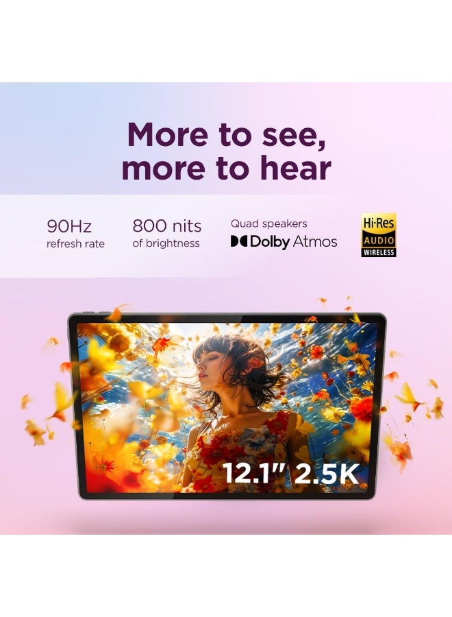 Lenovo Idea Tab Plus Tablet | 12.1 Inch 2.5K LCD Display | 16:10 | MediaTek Dimensity 6400 | Integrated Arm Mali-G57 Graphics | 8GB RAM | 256GB Memory | Android 15 | Sand Rose Colour | Includes Pen - Middle east version - Image 2