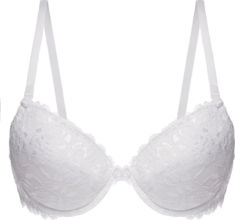 ان بي بي White Removable Support Lace Detailed Bra