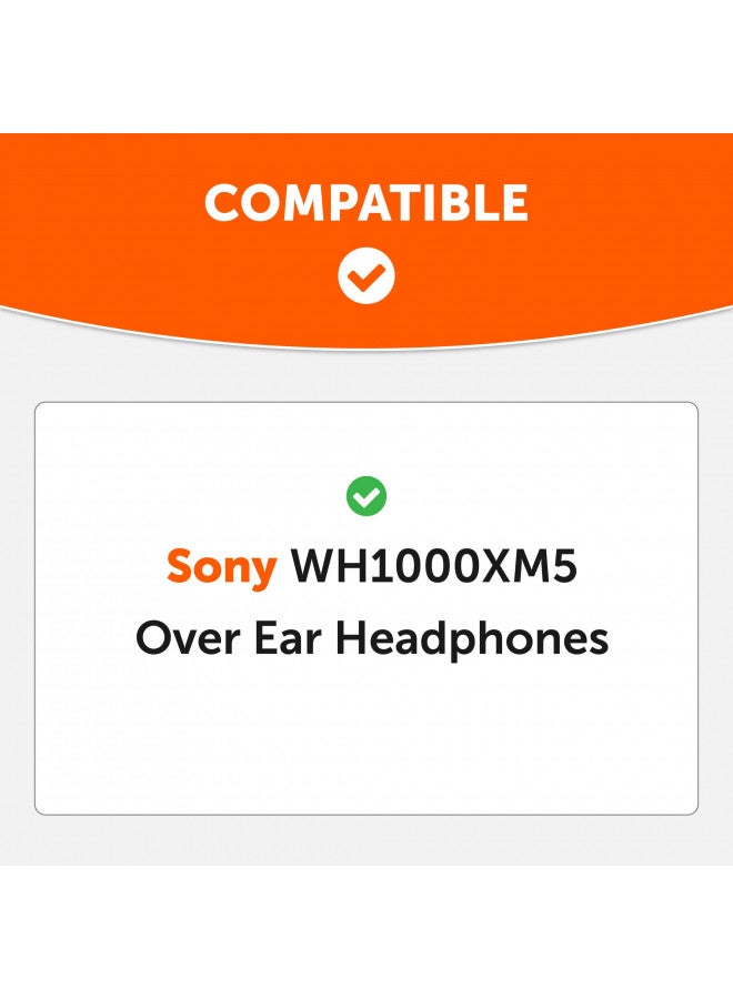 WC WC SweatZ XM5 - Patented Protective Headphone Ear Covers for Sony WH1000XM5 by WC | Only Compatible with Sony XM5 Over Ear Headphones | Sweatproof & Easily Washable | Silver  - Image 1