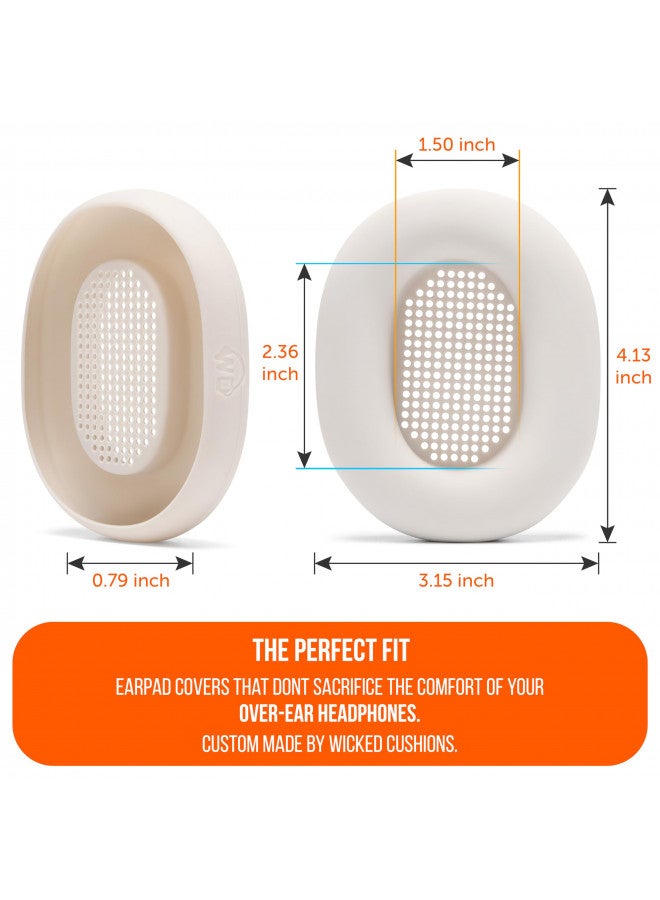WC WC SweatZ XM5 - Patented Protective Headphone Ear Covers for Sony WH1000XM5 by WC | Only Compatible with Sony XM5 Over Ear Headphones | Sweatproof & Easily Washable | Silver  - Image 3