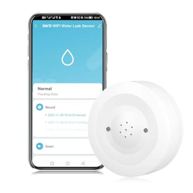 مستشعر إنذار تسرب المياه الذكي Tuya Wifi كاشف تسرب المياه كاشف الفيضانات مع صوت إنذار بصوت عالٍ 100 ديسيبل يعمل مع تطبيق Smart Life - Image 1