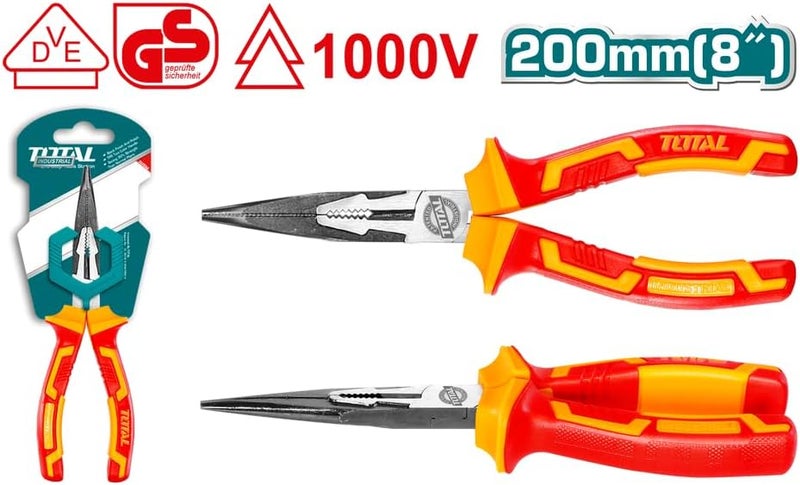 TOTAL Insulated Flat Nose Pliers 200mm - Image 4