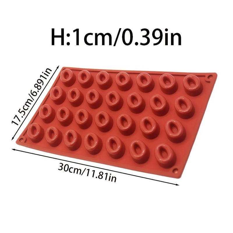 An Oval Silicone Mold with Concave Center for Candy Jelly Chocolate Ice Cube Making Model Qh 1pc Suitable for Refrigerator Oven Microwave Dishwasher Ideal for Birthday Party Family Gathering Christmas - Image 3