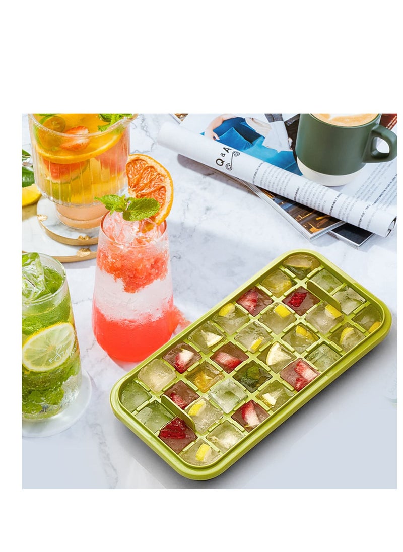 KASTWAVE - "Ice Cube Tray with Lid and Bin, 64 Pcs Food Grade PP Sphere Ice Cube Mold Making for Whiskey, Cocktail, Drink(Green） " - Image 1