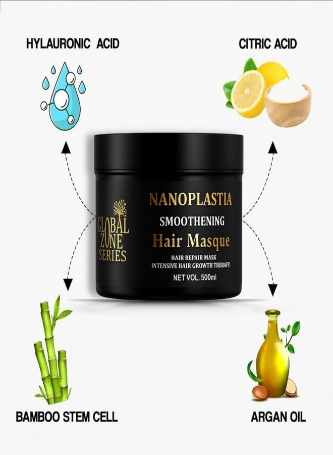 Nexify india Global Zone Series Premium Nanoplastia Smoothening Shampoo and Hair Mask, 500ml Each, Sulphate and Paraben-Free - Image 2