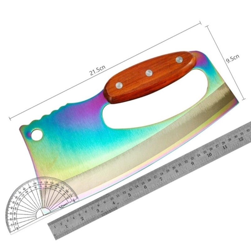 Defflo Japanese Butcher Knife for Meat Cutting High Carbon Stainless Steel Chefs Knife Labor Effort Saving Cleaver Noodles Knife with Wooden Handle Ultra Sharp Boning Knife for Home Restaurant - Image 2