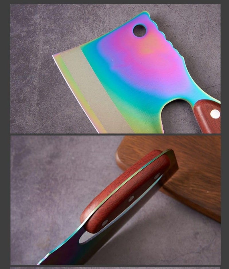 Defflo Japanese Butcher Knife for Meat Cutting High Carbon Stainless Steel Chefs Knife Labor Effort Saving Cleaver Noodles Knife with Wooden Handle Ultra Sharp Boning Knife for Home Restaurant - Image 4