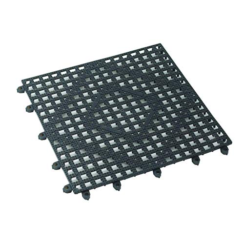 حصيرة بار متداخلة من وينكو 12 × 12 بوصة داكنة دخانية سوداء متوسطة