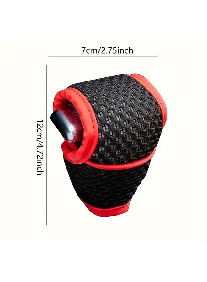 Black Universal Gear Automatic Anti Slip Textured Grip Shift Knob Cover Car Interior Accessory - Image 2