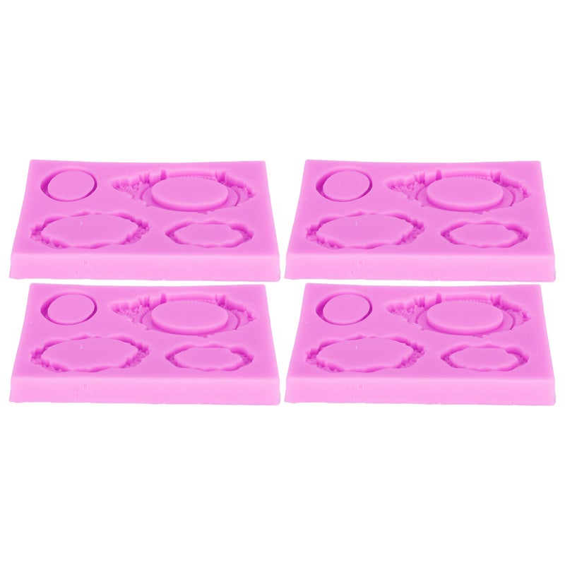 Silicone Picture Frame Mold: 4Pcs Flexible Silicone Baking Mold - Easy Demould Detailed Shape Silicone Chocolate Mold for Cake Decoration Diy Craft Party Gift Making - Image 2