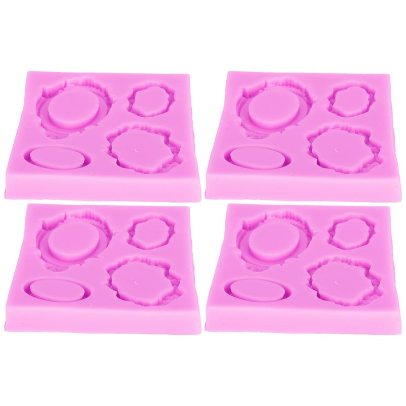 Silicone Picture Frame Mold: 4Pcs Flexible Silicone Baking Mold - Easy Demould Detailed Shape Silicone Chocolate Mold for Cake Decoration Diy Craft Party Gift Making - Image 5