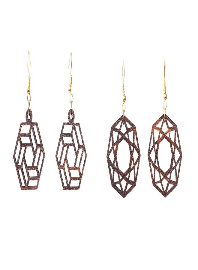 ORENAME Wooden Earrings Set of 6 Pairs Wooden Earrings for Women and Girls, light-weighted Traditional - Image 5