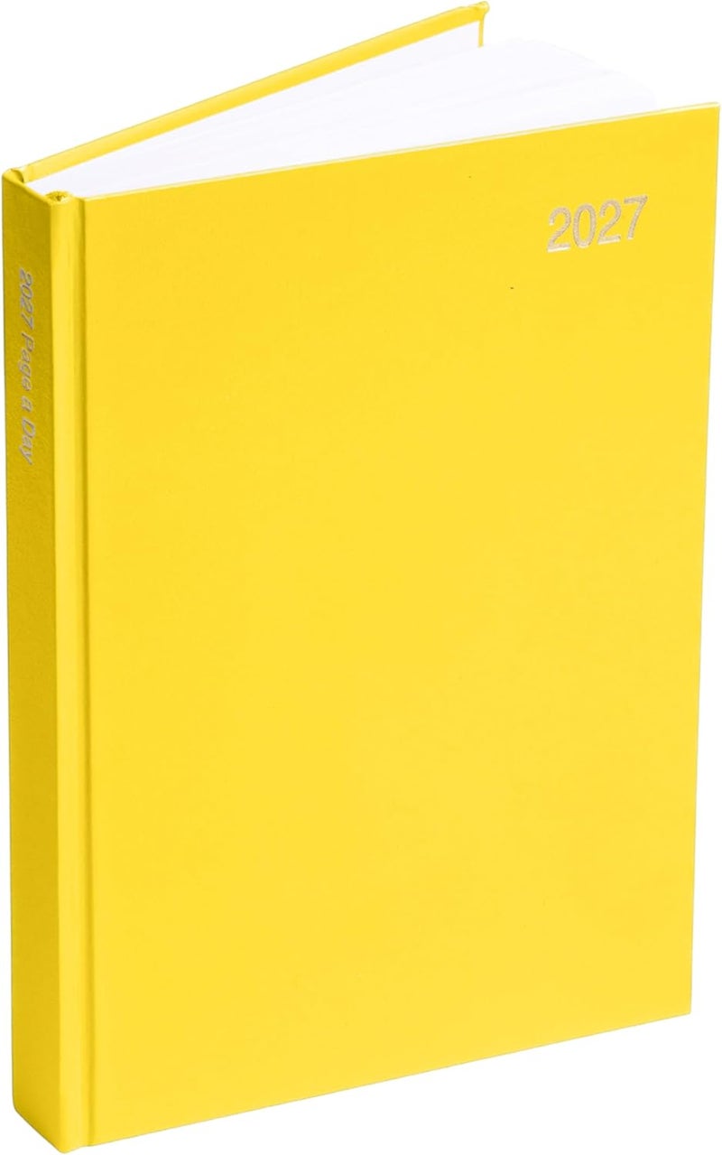 evelay 2027 Diary A4 A5 Page a Day - Hardback Planner Organiser Journal with 70gsm Paper & Ribbon Marker - Ideal for Work, School & Personal Planning (A4, Yellow) - Image 3
