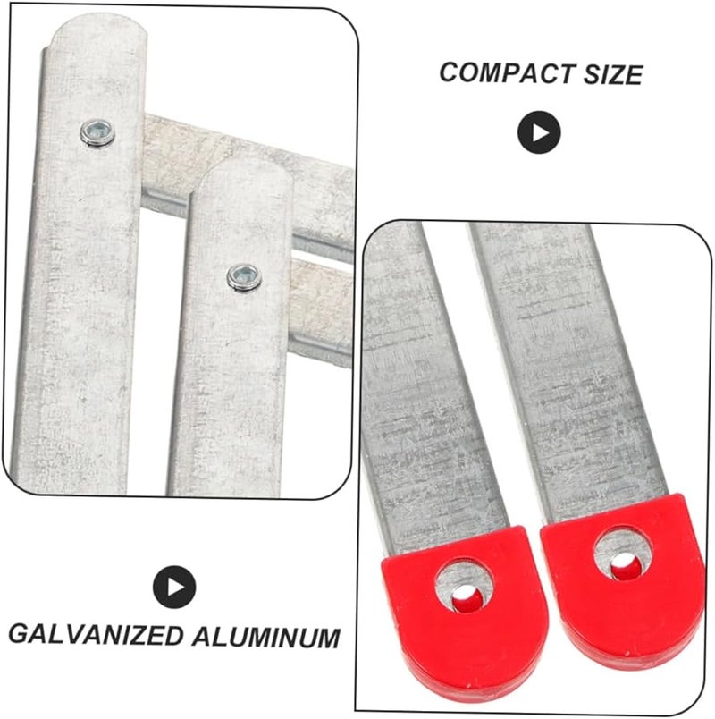 2 Sets Folding Ladder Hinge Replacement Parts with Tie Rod for Hinge Arms - Image 4