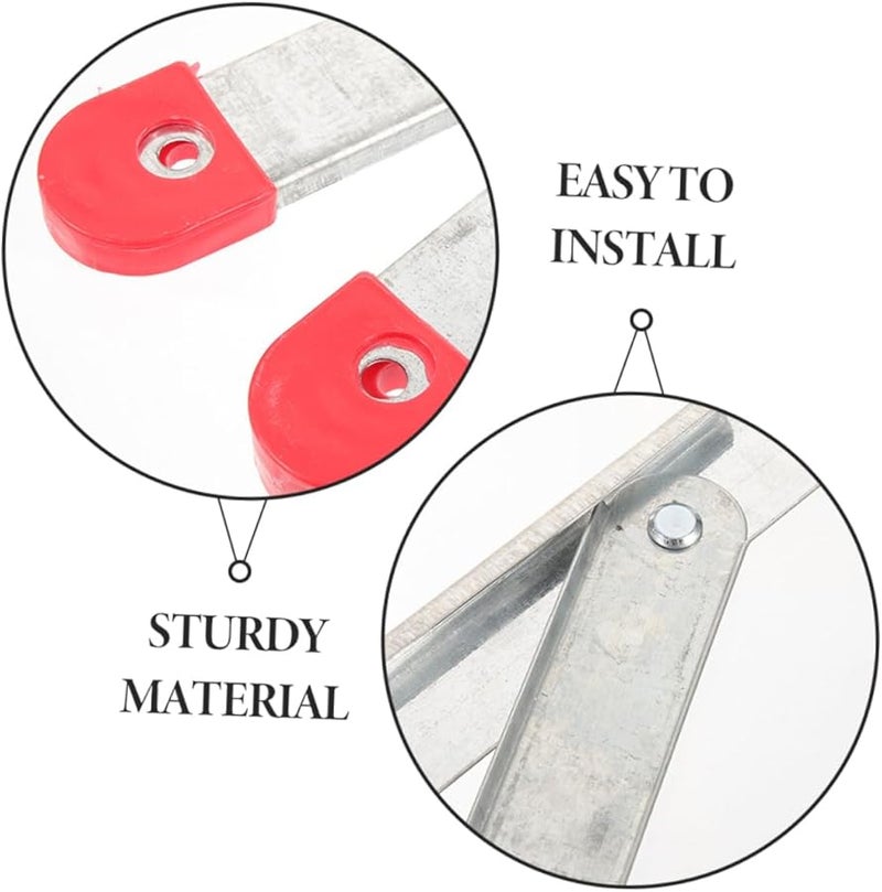 2 Sets Folding Ladder Hinge Replacement Parts with Tie Rod for Hinge Arms - Image 3