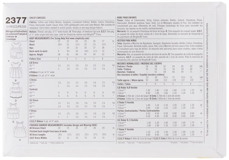 Simplicity Learn To Sew Patterned Girl's Dress Sewing Pattern Template, Sizes 3-8 - Image 2