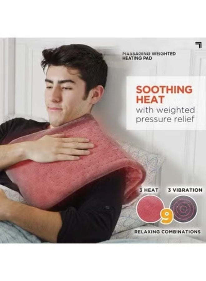 Premium Weighted Heating Pad with Integrated Vibration Massage – Deep Pressure Thermal Wrap for Full Body Relief – Multiple Relaxation Modes & Heat Settings for Muscle Recovery - Image 2