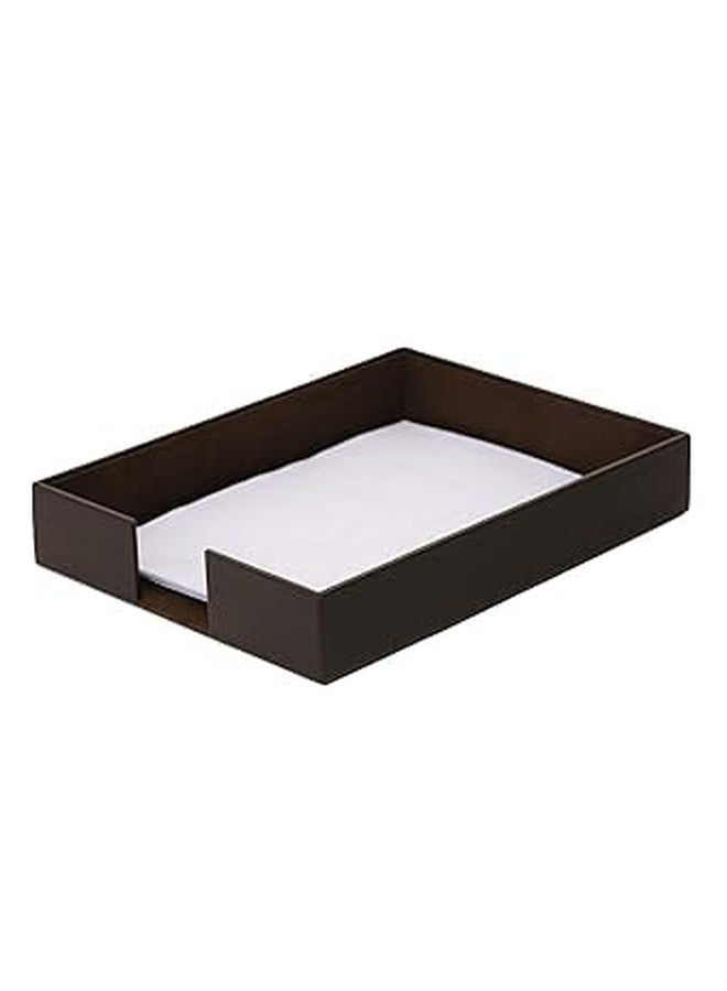 AZYEEA - Paper Tray Document Leather File | Organizer Office Table Accessories | Office Organizer Office Accessories Stationary Rectangular Paper Tray, Desk Table (Brown) - Image 1