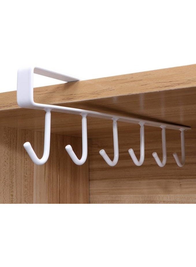 حامل مجات معدني – رف تعليق أكواب مع 5 خطافات للتنظيم خلف الأبواب أو على الحائط - Image 3