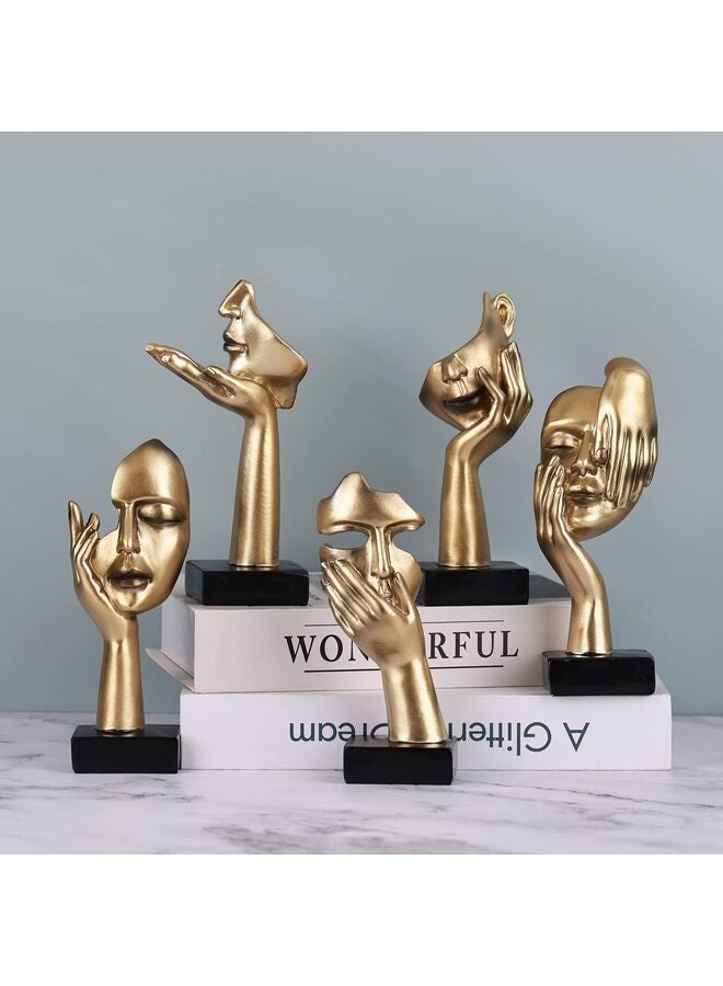 3 Pcs Thinker Statue, Silence is Gold Abstract Art Figurine, No Hear No See No Speak Modern Home Resin Sculptures Decorative Objects Decor for Home Office Bookshelf Desktop(Black) - Image 3