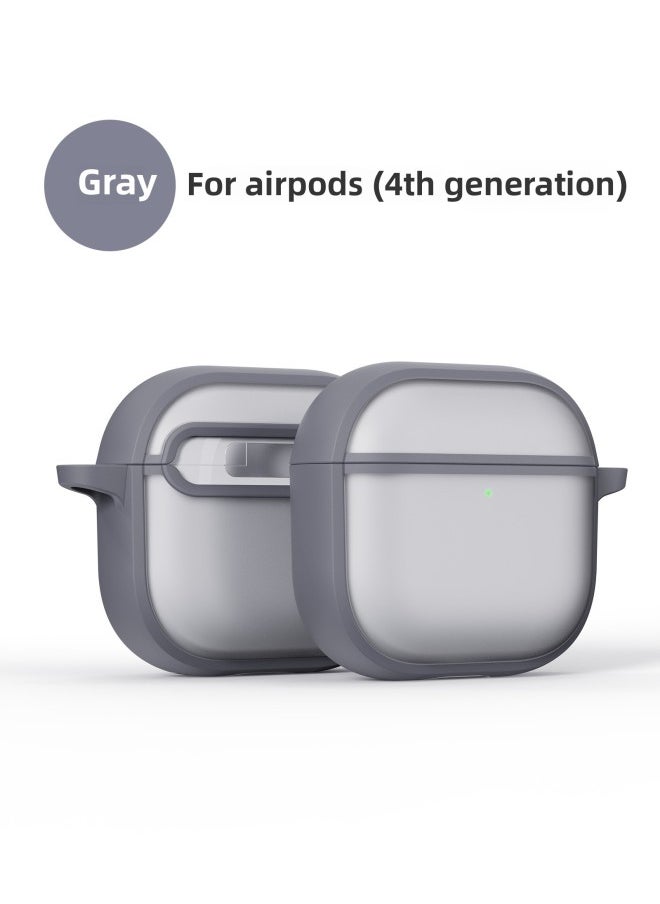 Generic - For Apple Airpods 4 Generation Bluetooth Headset Protective Case Frosted Drop-resistant AirPods3/2 Generation Protective Case-Color:Grey-Applicable Model:Airpods Pro - Image 1