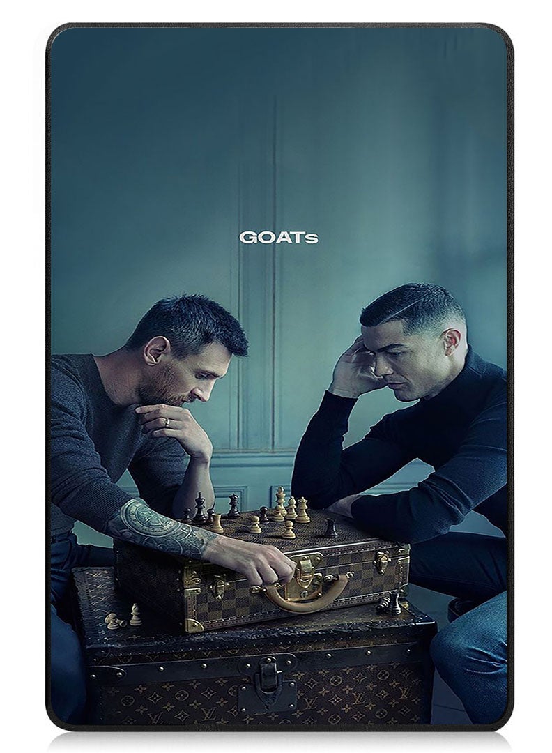 Theodor Protective Flip Case For Samsung Galaxy Tab S6 Lite 10.4 Inch 2024/2022/2020, With Trifold Stand Auto Wake Sleep Shockproof Cover Messi & Ronaldo Chess - Image 1