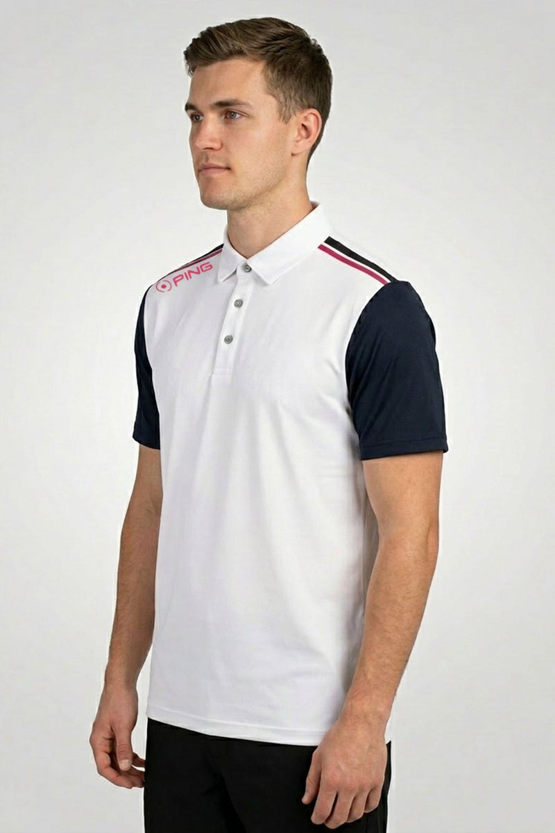 Ping Men Sportswear Fit Short Sleeves Training Polo Shirt, White - Image 3
