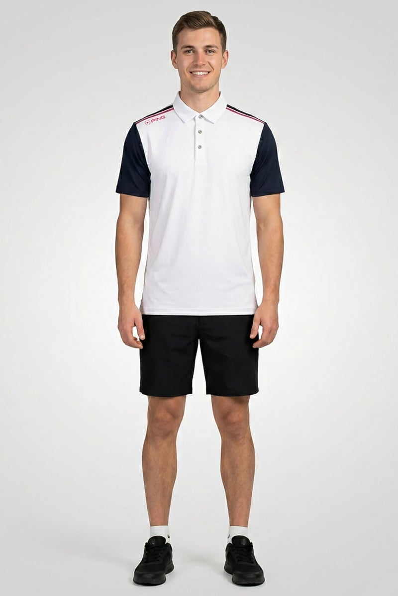 Ping Men Sportswear Fit Short Sleeves Training Polo Shirt, White - Image 2