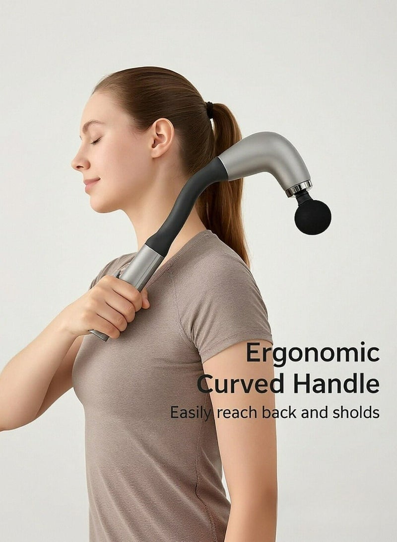 مسدس تدليك الأنسجة العميقة بمقبض ممتد، وجهاز تدليك عضلات الظهر بتصميم على شكل حرف U، وجهاز تدليك كهربائي محمول لاسلكي لتخفيف آلام الرقبة والكتفين والظهر والساقين. - Image 2