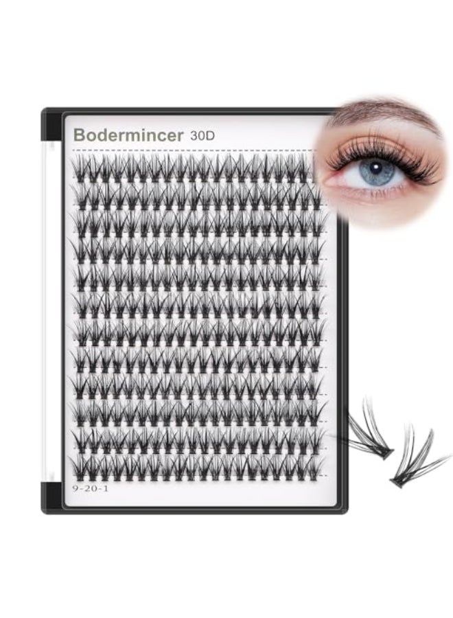 Bodermincer 30D Lash Clusters Wispy Eyelash Clusters 240pcs D Curl 30DD Curl10mm
