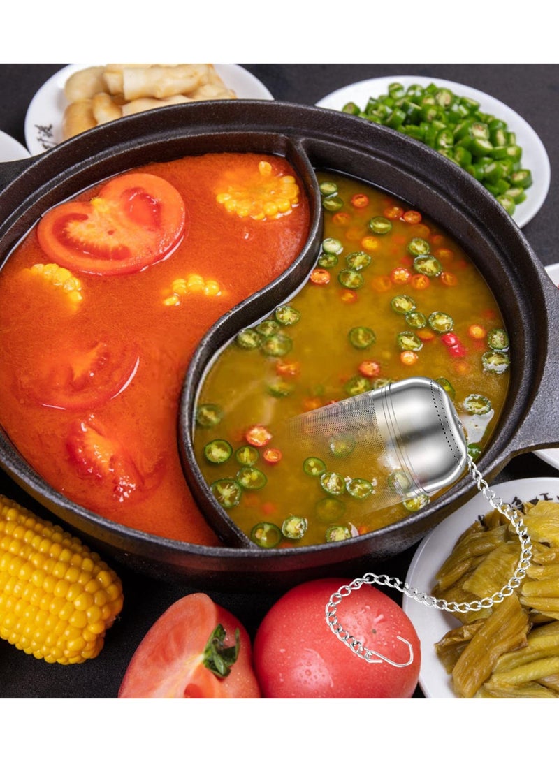 SYOSI جهاز تخمير الشاي، جهاز تخمير بهارات مصنوع من الفولاذ المقاوم للصدأ لطهي الحساء، مصفاة شاي من الفولاذ المقاوم للصدأ، أدوات طبخ كروية من شبكة دقيقة جدًا مع سلسلة، جهاز تخمير الشاي، جهاز تخمير بهارات 2 قطعة - Image 5