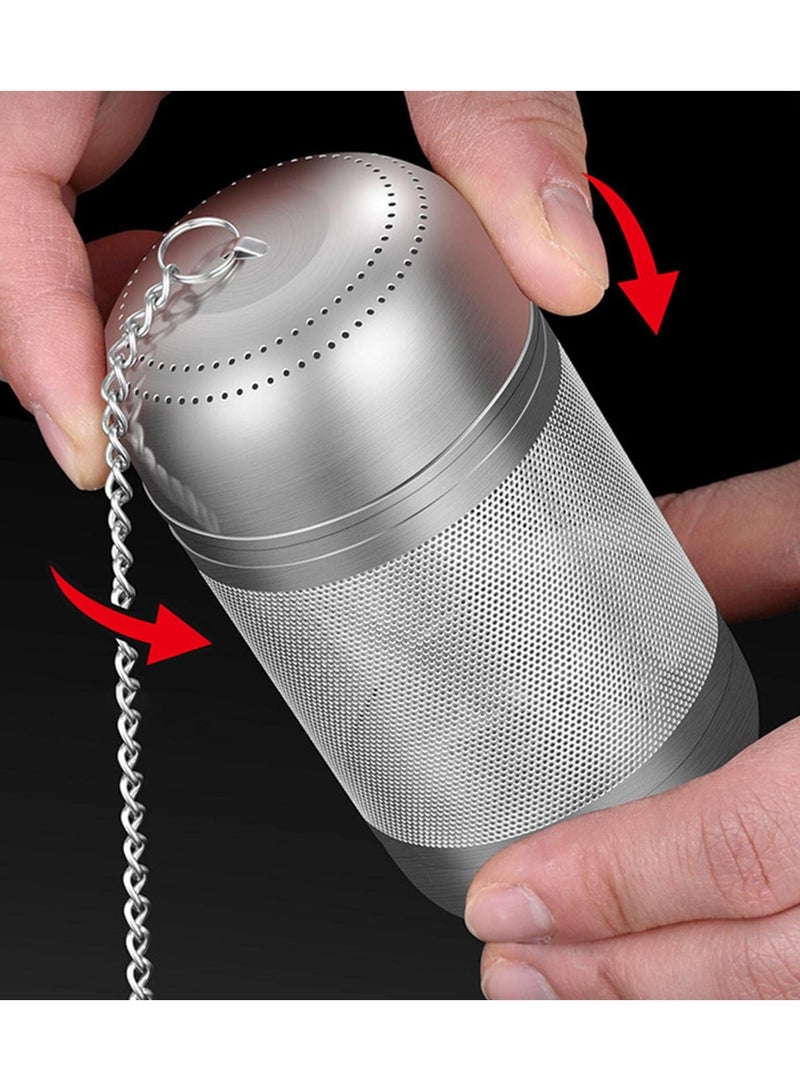 SYOSI جهاز تخمير الشاي، جهاز تخمير بهارات مصنوع من الفولاذ المقاوم للصدأ لطهي الحساء، مصفاة شاي من الفولاذ المقاوم للصدأ، أدوات طبخ كروية من شبكة دقيقة جدًا مع سلسلة، جهاز تخمير الشاي، جهاز تخمير بهارات 2 قطعة - Image 4