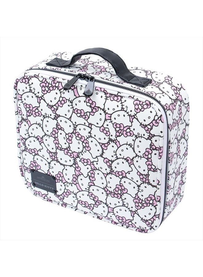 IMPRESSIONS VANITY · COMPANY Impressions Vanity Hello Kitty Cosmetic Bag with Faux Leather,Travel Toiletry Bag with Inside Zipper Pockets,Waterproof Reusable Large Cosmetic Makeup Vanity Organizer(White/Pink) - Image 4