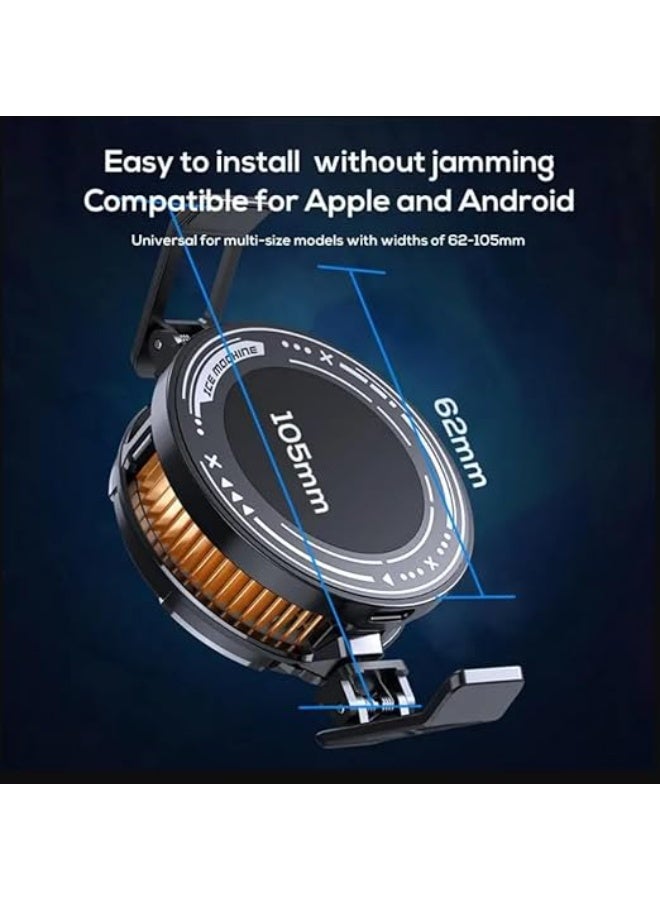 مبرد موبايل مغناطيسي RGB – تبريد فائق بقدرة 15 واط مع مروحة احترافية - تصميم معدني أنيق متوافق مع الآيفون والأندرويد والتابلت - يشمل ملصق تبريد إضافي لأفضل أداء في الألعاب - Image 3