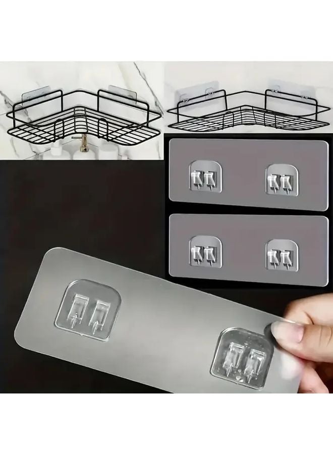 2pcs Self Adhesive Wall Hooks Heavy Duty No Drill Installation Suction Cup Shower Caddy - Image 2