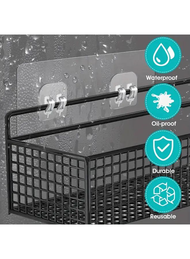 2pcs Self Adhesive Wall Hooks Heavy Duty No Drill Installation Suction Cup Shower Caddy - Image 3