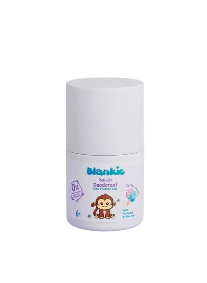 Blankie Kids Roll-On Deodorant, Cotton Candy Scent, 0% Aluminum Salts, 40ml
