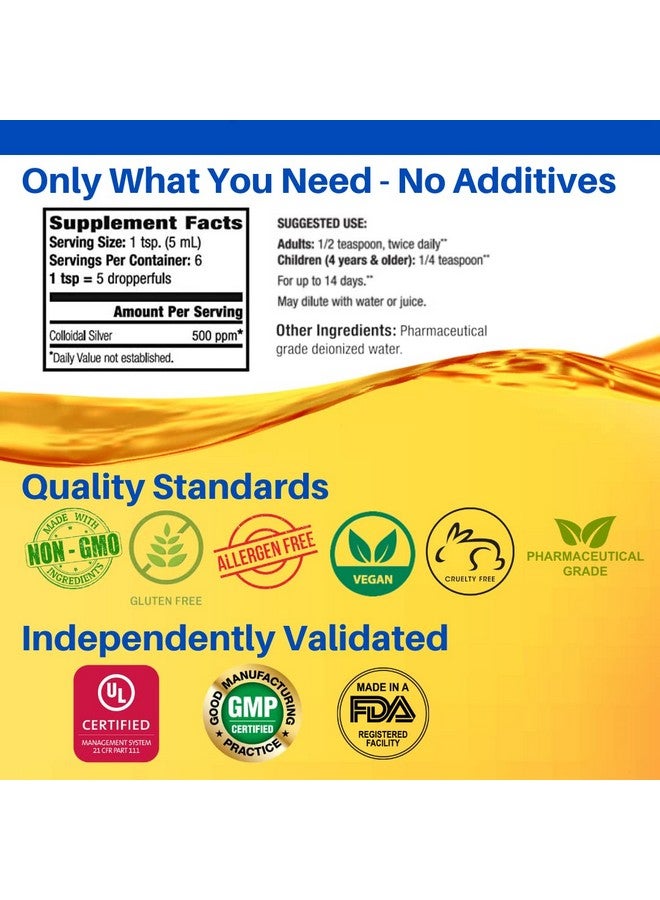 Natural Path Silver Wings Colloidal Silver 500Ppm 1 Fluid Ounce Amber Brown Liquid Immune Support  - Image 3