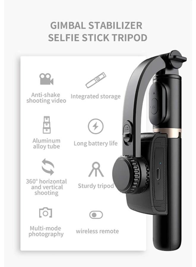 Q08 Gimbal Stabilizer for Smartphone with Extendable Bluetooth Selfie Stick and Tripod, Multifunction Remote 360 Automatic Rotation, for iPhone/Android - Image 2