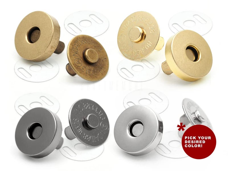 CRAFTMEMORE Magnetic Snap Buttons Strong Clasp for Purse Sewing Handbags Closures 10 Pack MNB (14 mm, Antique Brass) - Image 2