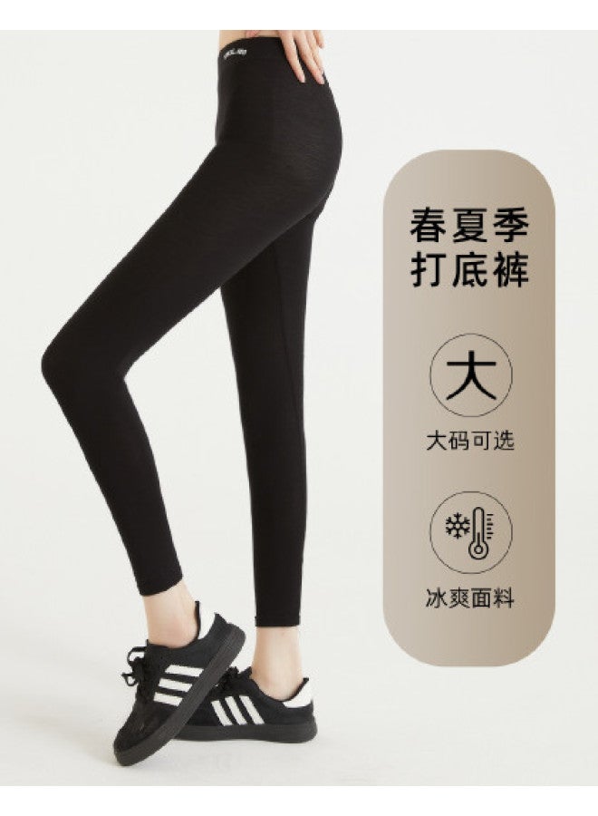 pincai Spring And Summer Women'S Base Pants Thin Outer Wear Skin-Friendly Breathable Stretchy Slimming Ankle-Length Tight Pants - Image 1
