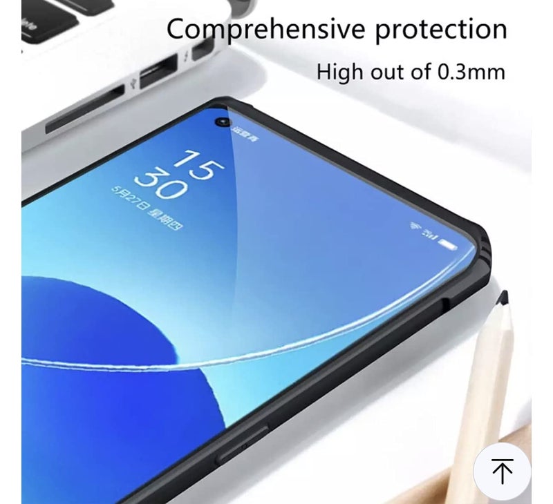 REALCASE Oppo Reno 6 Pro 5G Back Cover, Silica Gel Hard Clear Transparent Bumper Back Case for Oppo Reno 6 Pro 5G (X Black) - Image 5
