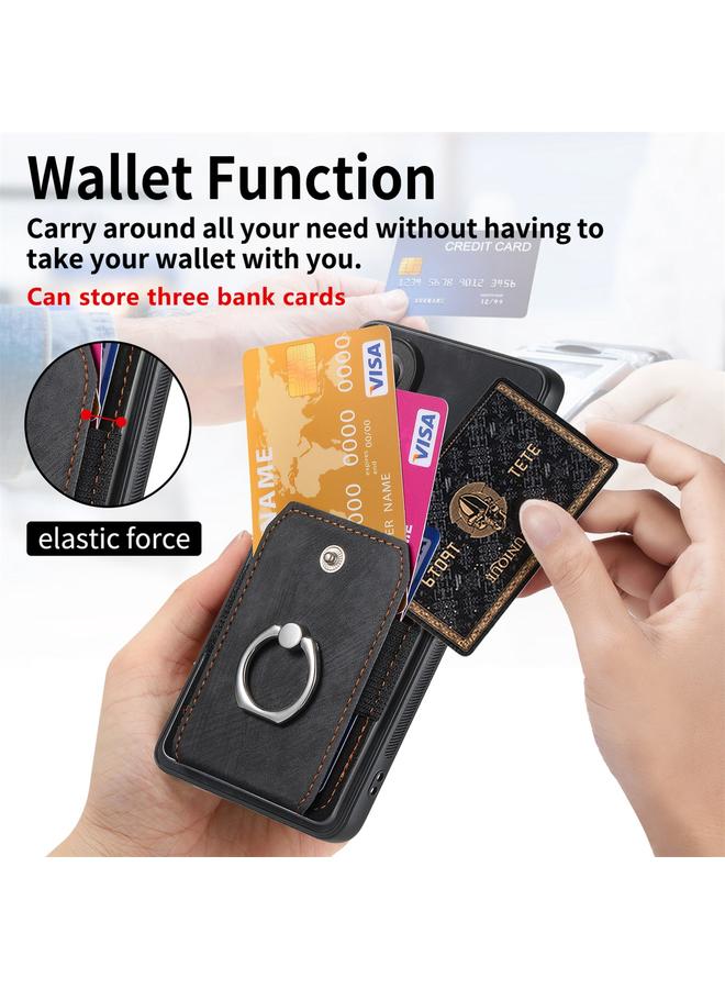 اس-توب جراب هاتف Realme C67 4G بتصميم كلاسيكي مع حلقة ومحفظة وبطاقة - Image 4